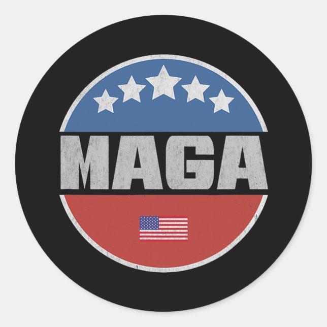 Maga America First MAGA Runder Aufkleber (Vorderseite)