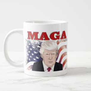 MAGA American Flag Trump roter Text Jumbo-Tasse