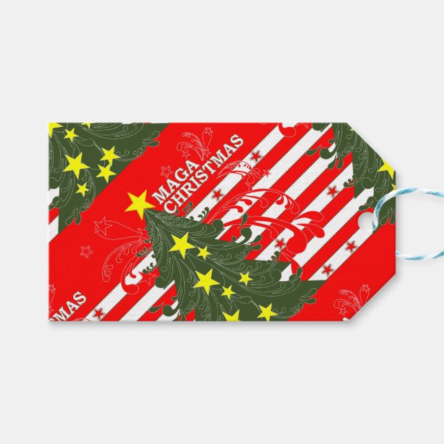 MAGA Christmas Patriotic Geschenkanhänger (Vorderseite (Horizontal))