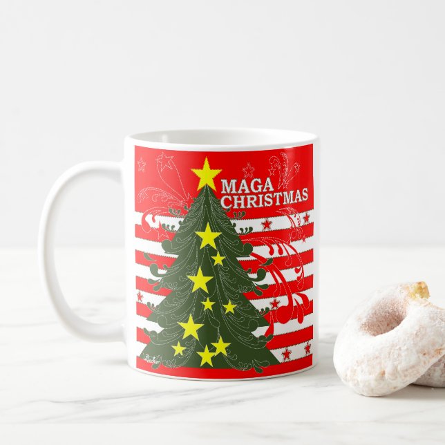 MAGA Christmas Patriotic Kaffeetasse (Mit Donut)