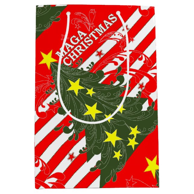 MAGA Christmas Patriotic Mittlere Geschenktüte (Vorderseite)