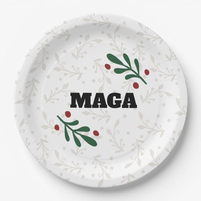 MAGA Christmas Round Trump Party Teller (Vorderseite)