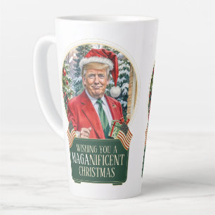 MAGA Christmas Trump Santa Snow Globe Groß Milchtasse