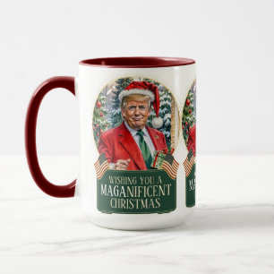 MAGA Christmas Trump Santa Snow Globe Groß Tasse