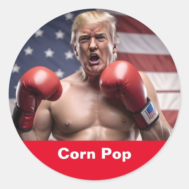 Maga Corn Pop Trump Runder Aufkleber (Vorderseite)