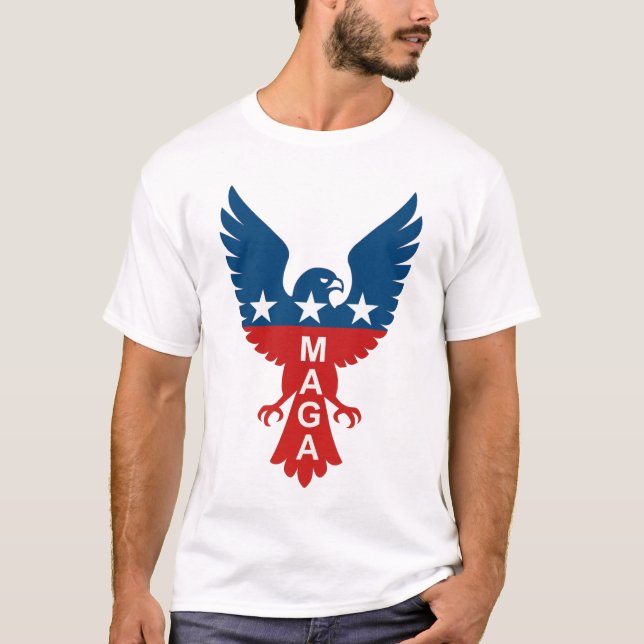 MAGA Hawk Patriotic Emblem T-Shirt (Vorderseite)