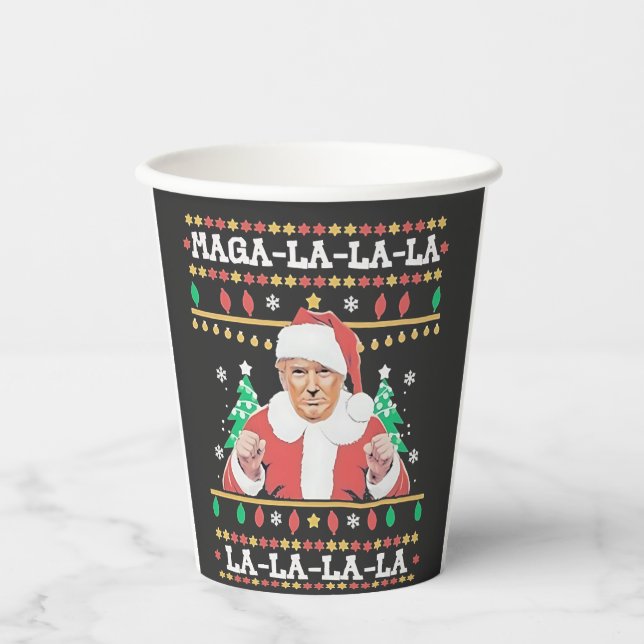 Maga La La Trump Weihnachtsfeierlichkeiten 47. Pappbecher (Vorderseite)