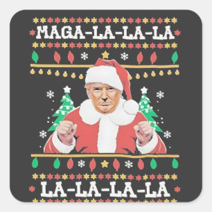 Maga La La Trump Weihnachtsfeierlichkeiten 47. Quadratischer Aufkleber