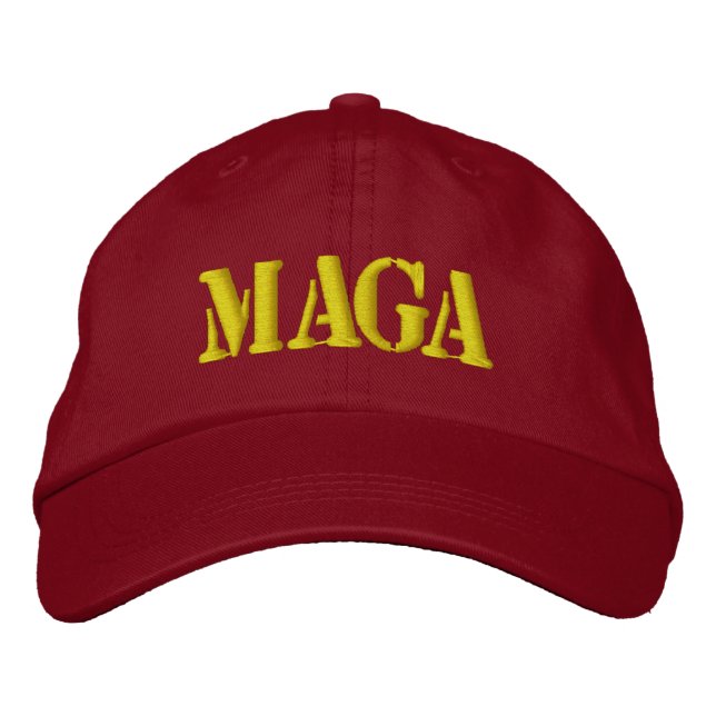 MAGA MACHT AMERIKA WIEDER GROSS BESTICKTE BASEBALLKAPPE (Vorderseite)
