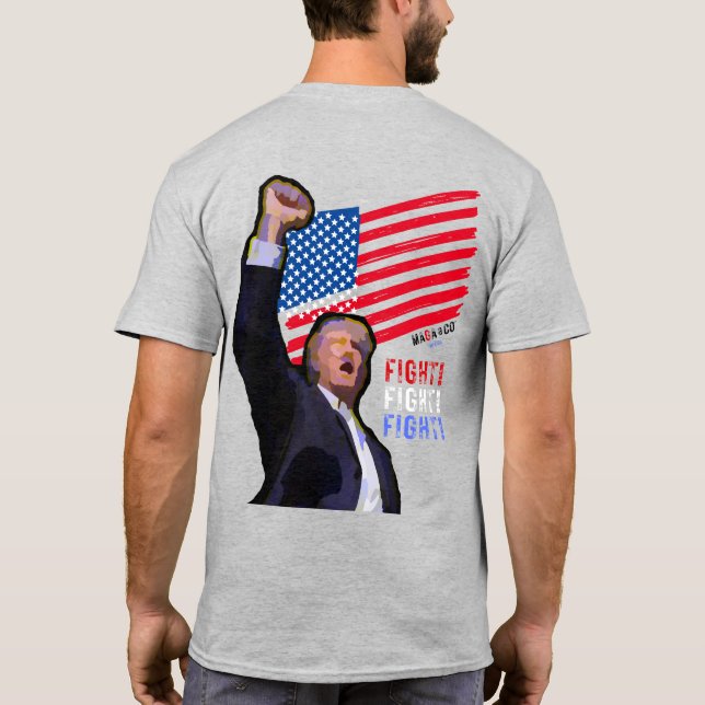 MAGA 'Merica KAMPF Pop Art Trump T-Shirt (Rückseite)