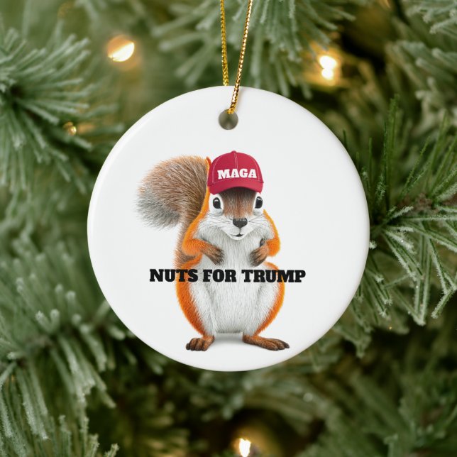 MAGA Peanut the Eichhörnchen Nuts für Trump Keramik Ornament (Baum)