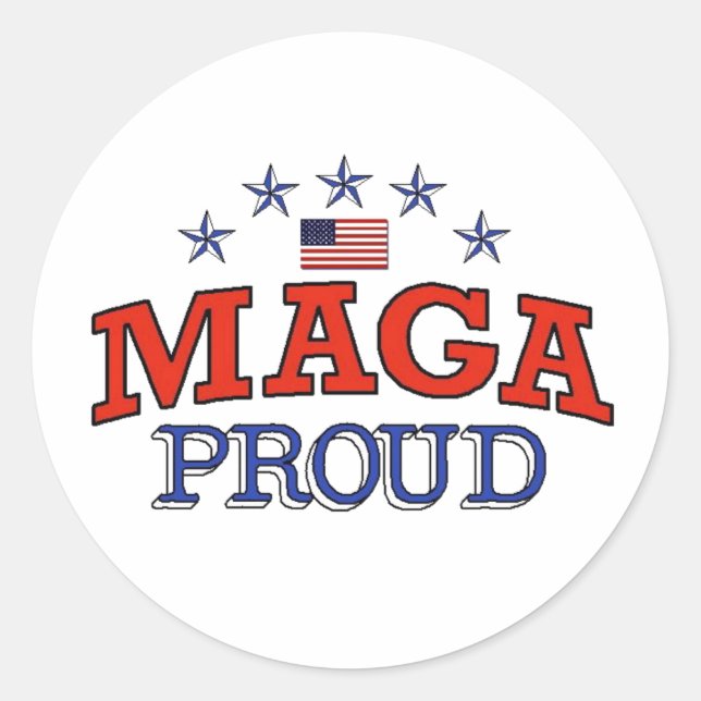 MAGA Proud Round Sticker (Vorderseite)
