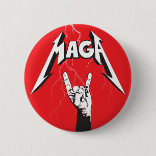 MAGA Rock Salute Hörner-Zeichen USA 1. Sick Rad Ep Button