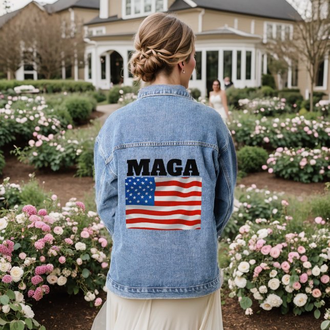MAGA TRUMP DENIM JACKET JEANSJACKE (Hochzeit Rückseite)