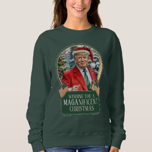 MAGA Weihnachten Trump Santa Snow Globe Frauen Sweatshirt