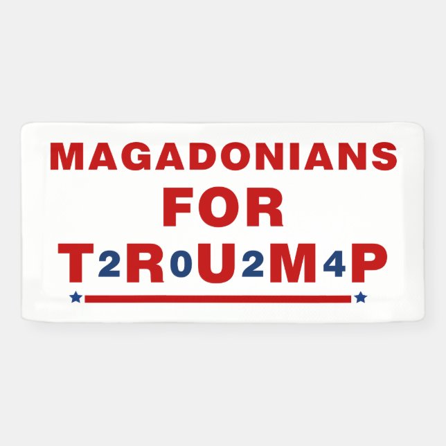Magadonianer für Trump 2024 Red Blue Star Banner (Horizontal)