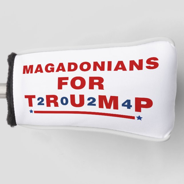 Magadonianer für Trump 2024 Red Blue Star Golf Headcover (Vorderseite)