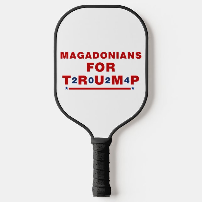 Magadonianer für Trump 2024 Red Blue Star Pickleball Schläger (Vorderseite)