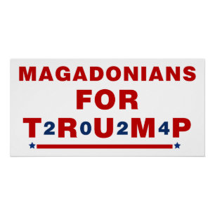 Magadonianer für Trump 2024 Red Blue Star Poster