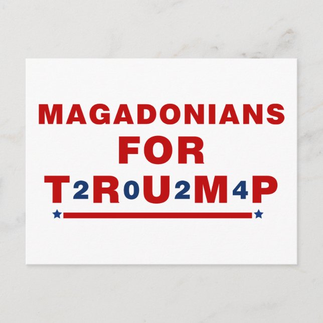 Magadonianer für Trump 2024 Red Blue Star Postkarte (Vorderseite)
