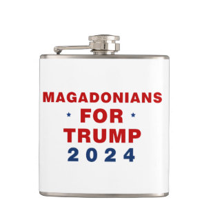 Magadonians für Trump 2024 Red Blue Flachmann