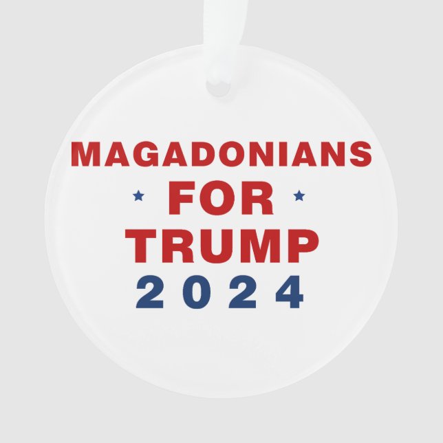 Magadonians für Trump 2024 Red Blue Ornament (Vorderseite)