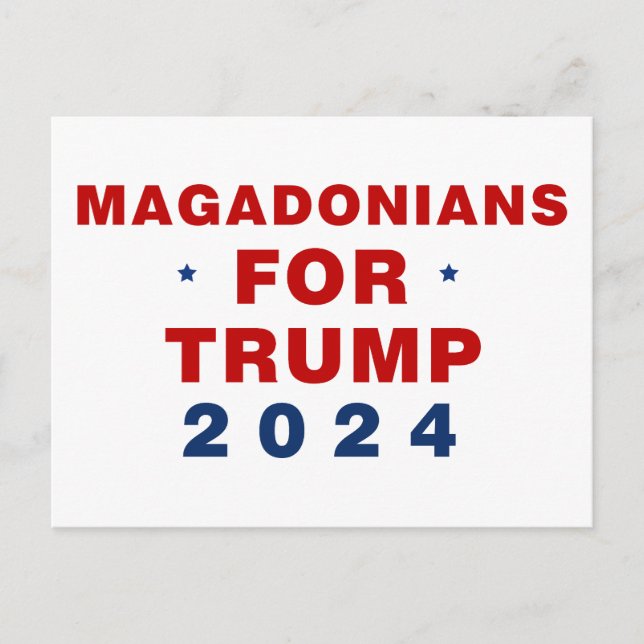 Magadonians für Trump 2024 Red Blue Postkarte (Vorderseite)