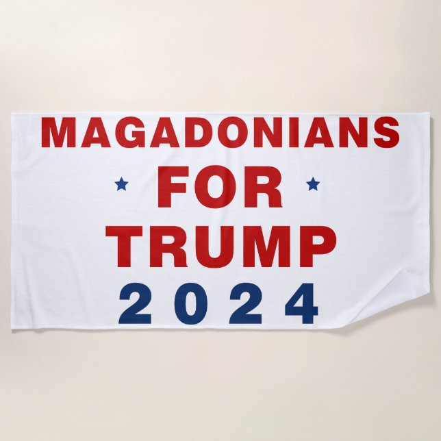 Magadonians für Trump 2024 Red Blue Strandtuch (Vorderseite)