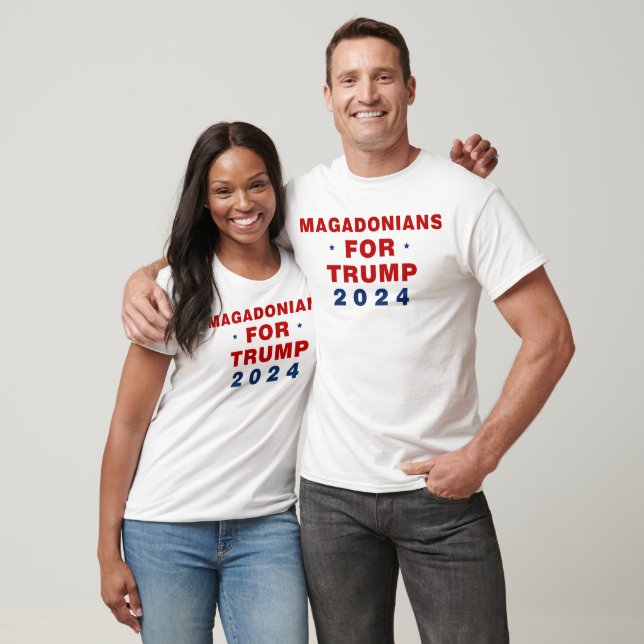 Magadonians für Trump 2024 Red Blue T-Shirt (Unisex)