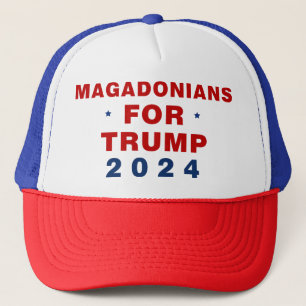 Magadonians für Trump 2024 Red Blue Truckerkappe