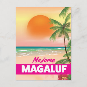 Magaluf-Plakat für Majorca-Strand-Reisen Postkarte