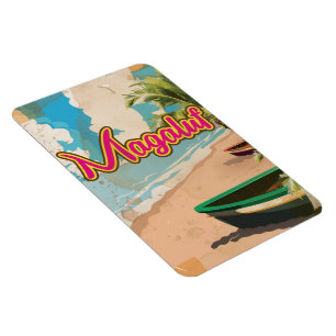 Magaluf Vintager Urlaub Poster Magnet