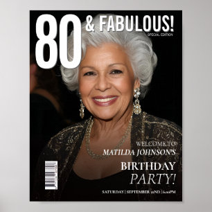Magazin-Cover 80. Geburtstags-Einladung Poster