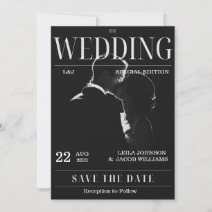 Magazin-Stil Einzigartiger Spaß Foto Save-the-Date Einladung