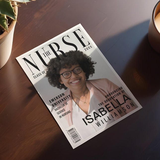 Magazin "Trendy Nursing School Graduate Foto" Ankündigung (Trendy Nursing School Graduate Photo Magazine Announcement)