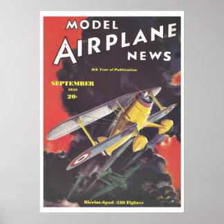 MAGAZINE 1936: MODELL AIRPLANE NEWS POSTER