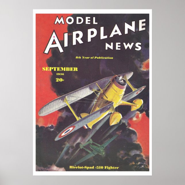 MAGAZINE 1936: MODELL AIRPLANE NEWS POSTER (Vorne)