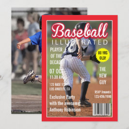 Magazine Celebrity Baseball Geburtstagsparty Foto Einladung