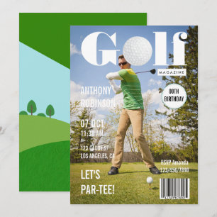 Magazine Celebrity Golf Birthday Party Foto Einladung