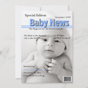 Magazine Cover Birth Announcement (Blau) Ankündigung