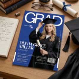 Magazine Cover Chic Graduation Party with Photo Einladung