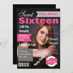 Magazine Cover Foto 16 . Geburtstag Einladung
