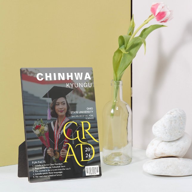 Magazine Cover Foto Abschluss Keepake Fotoplatte (Magazine Cover Photo Graduation Keepsake Plaque)