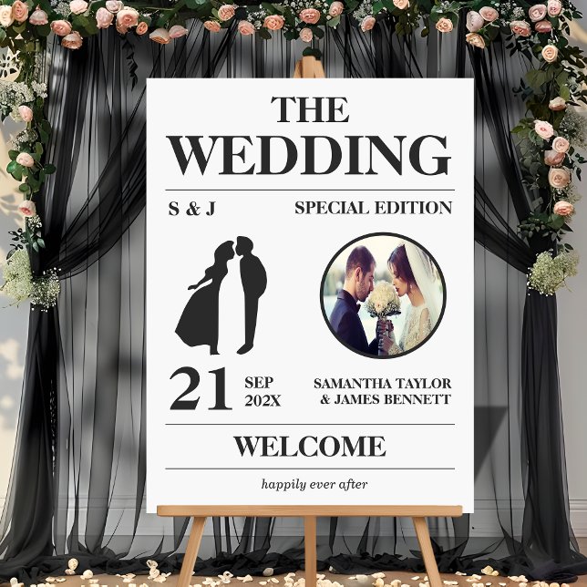 Magazine Editorial Style Wedding Eingang Willkomme Acrylschild (Von Creator hochgeladen)