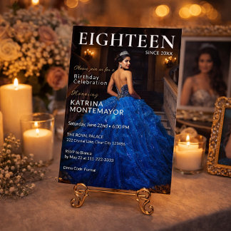 Magazine Style Elegant 18. Geburtstag Einladung