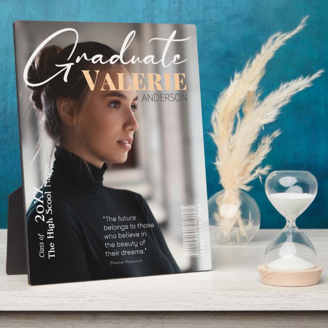 ✨ Magazine Style Elegante & Moderne Graduate Fotoplatte (Seite)