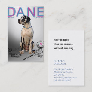 Magazine Style Great Dane Visitenkarte