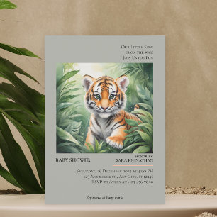 Magazine Style Wild Safari niedlich Tiger Babydusc Einladung
