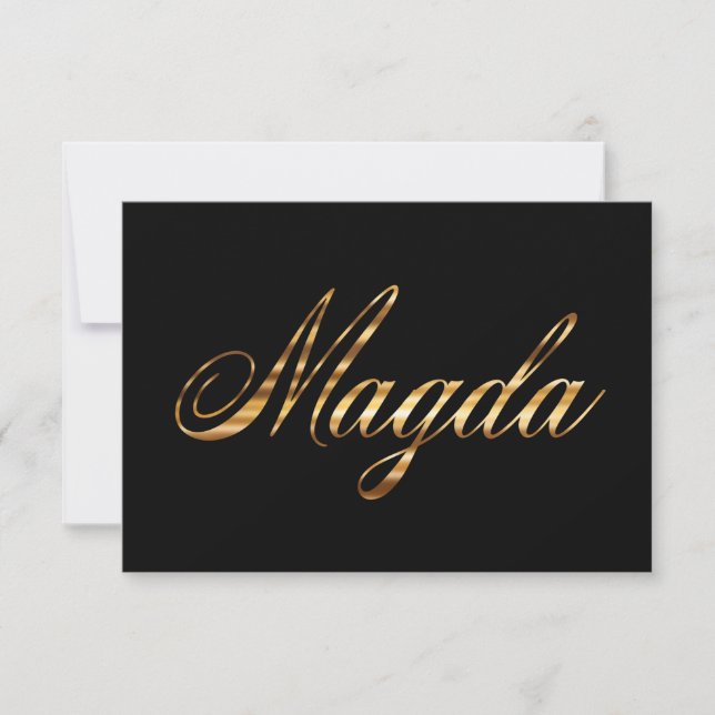 Magda gold Design Lettering Karte (Vorderseite)