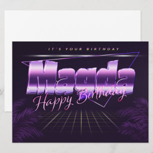 Magda Name Vorname lila retro Karte Geburtstag